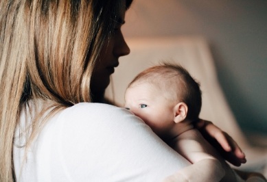 Mother holding a baby