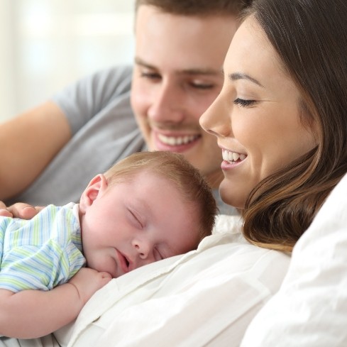 Intant sleeping with parents after lip tie treatment